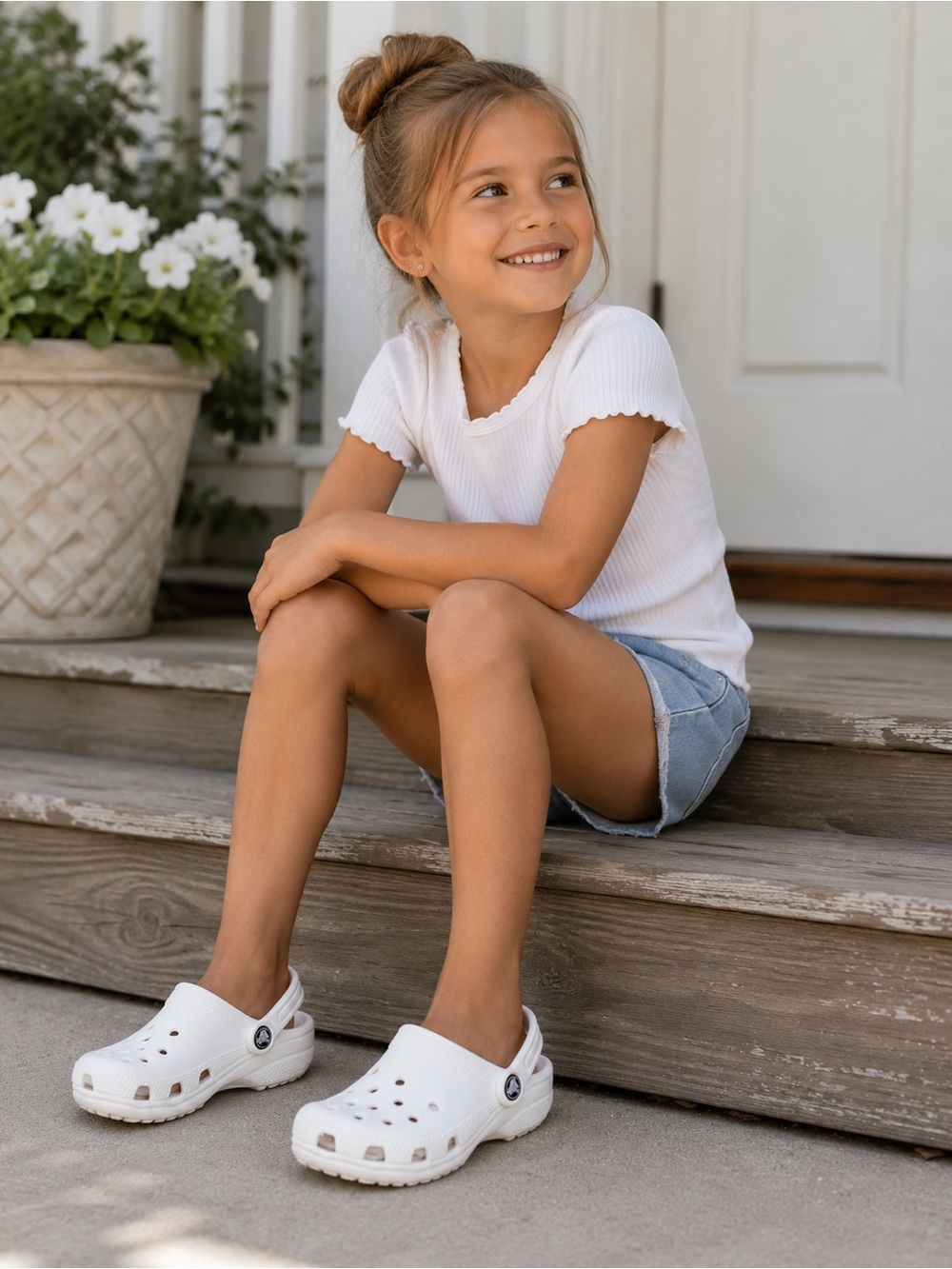 CROCS Kids Classic Clog in White